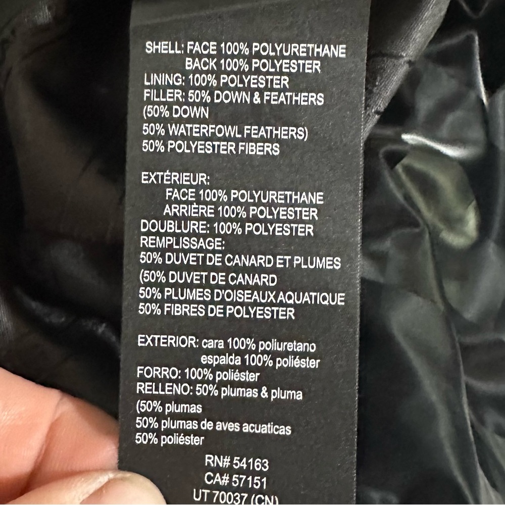 Karl Lagerfeld Paris Men's Shiny Bitmap Printed Black Down Puffer Jacket M NWOT - Picture 7 of 9